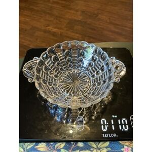 Vintage Indiana Glass Mayflower Pressed 7.5" Dish with Handles